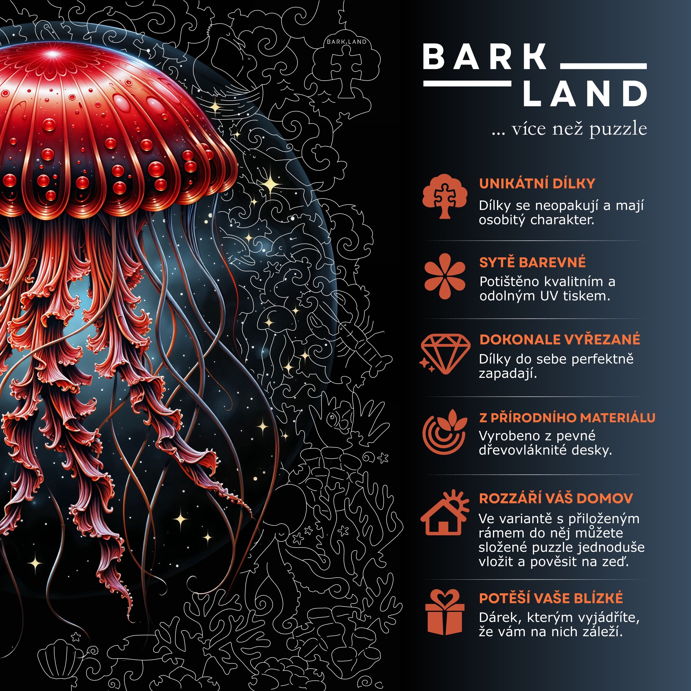 Medúza Ruby dřevěné puzzle